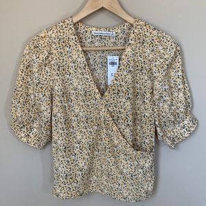 NWT Abercrombie & Fitch Floral Faux Wrap Blouse